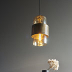 90599 1 Light Pendant Brass Patina & Champagne Lustre Glass