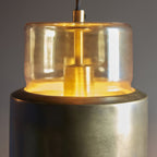 90599 1 Light Pendant Brass Patina & Champagne Lustre Glass