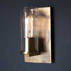 90600 1 Light Wall Light Bronze Patina Plate & Clear Glass