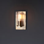 90600 1 Light Wall Light Bronze Patina Plate & Clear Glass