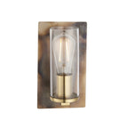 90600 1 Light Wall Light Bronze Patina Plate & Clear Glass