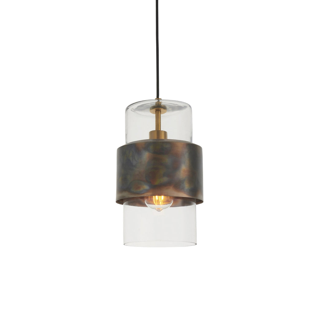 90601 1 Light Pendant Bronze Patina Plate & Clear Glass (S)