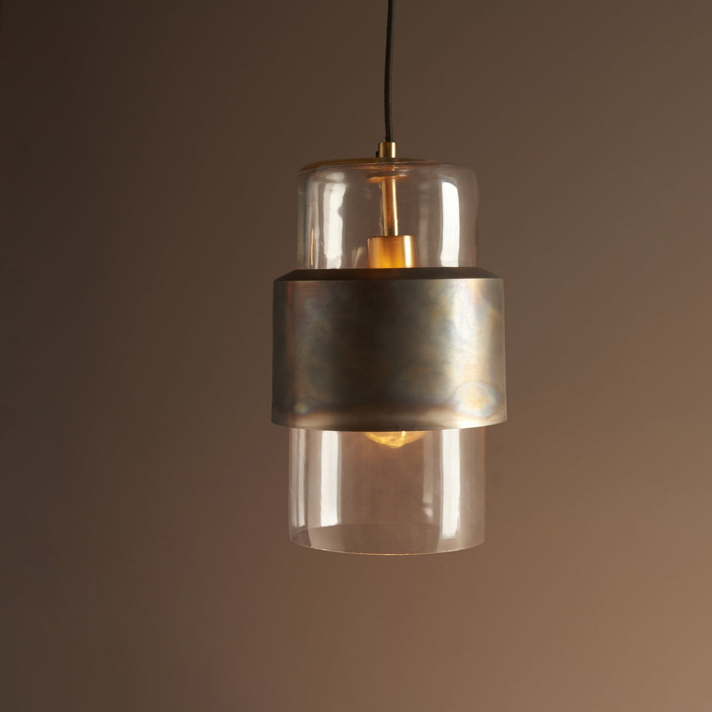 90601 1 Light Pendant Bronze Patina Plate & Clear Glass (S)