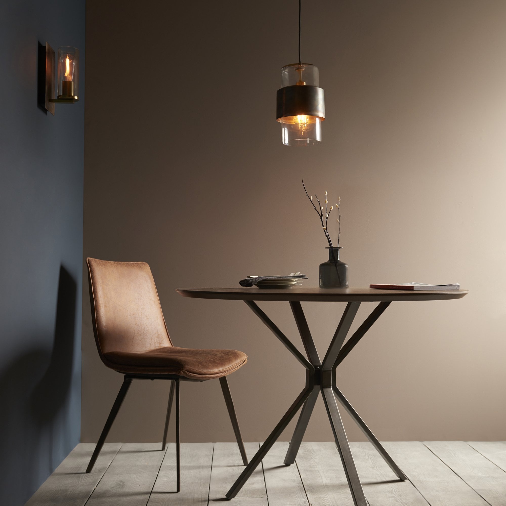 90601 1 Light Pendant Bronze Patina Plate & Clear Glass