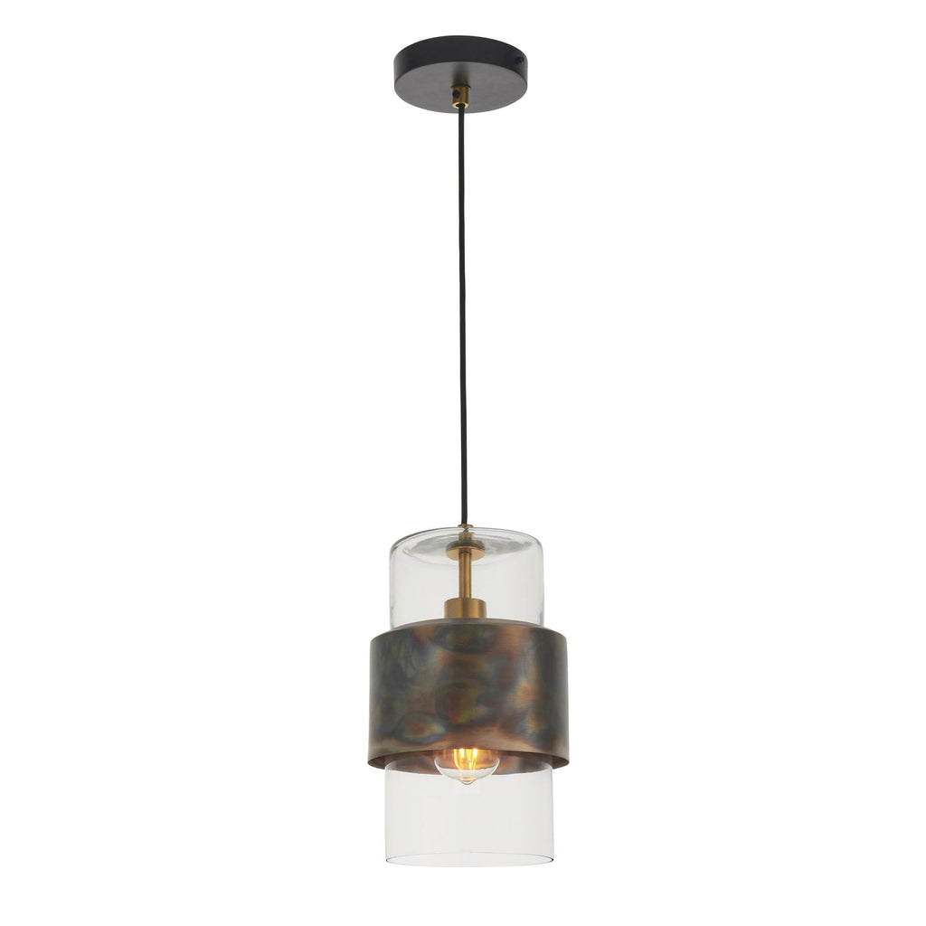 90601 1 Light Pendant Bronze Patina Plate & Clear Glass (S)