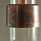 90603 1 Light Pendant Copper Patina Plate & Clear Glass