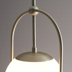 90844 1 Light Pendant Matt Antique Brass Plate & Opal Glass (S)