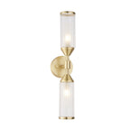 92229 2 Light Wall Light Satin Brass Plate With Clear & Frosted Glass