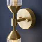 92229 2 Light Wall Light Satin Brass Plate With Clear & Frosted Glass