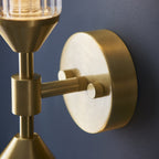 92229 2 Light Wall Light Satin Brass Plate With Clear & Frosted Glass