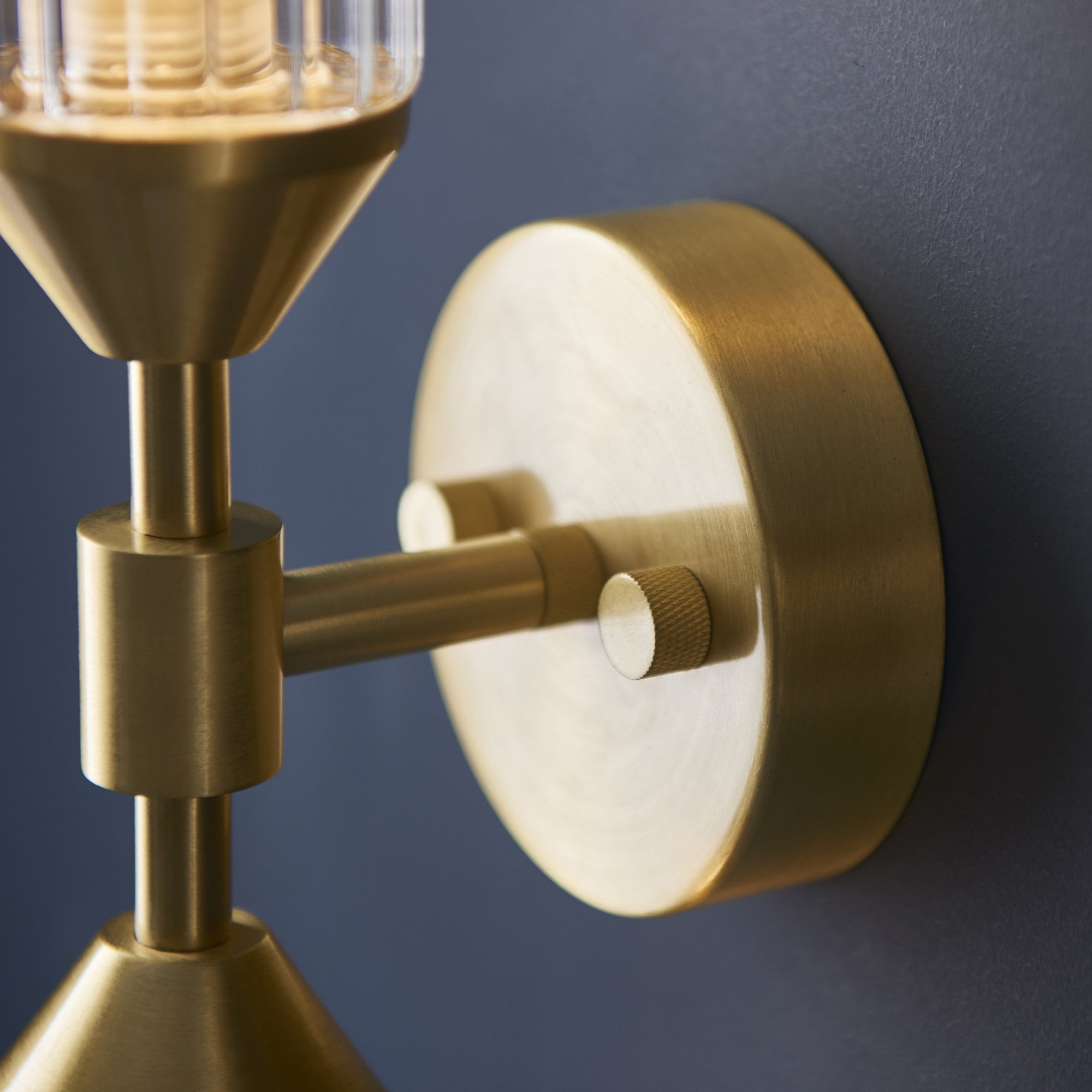 92229 2 Light Wall Light Satin Brass Plate With Clear & Frosted Glass