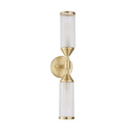 92229 2 Light Wall Light Satin Brass Plate With Clear & Frosted Glass