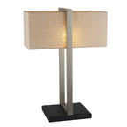 93060 1 Light Table Lamp Satin Nickel Plate & Natural Linen