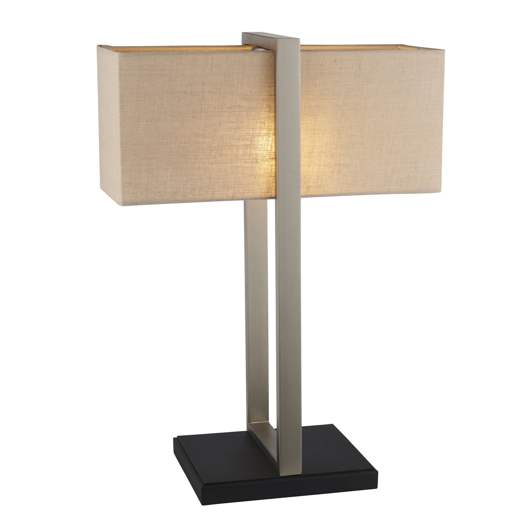 93060 1 Light Table Lamp Satin Nickel Plate & Natural Linen