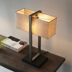 93060 1 Light Table Lamp Satin Nickel Plate & Natural Linen
