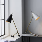93064 1 Light Table Lamp Matt Antique Brass Plate & Matt Black