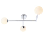 93904 Bathroom 3 Light Semi Flush Ceiling Light Chrome Plate & Matt Opal Glass