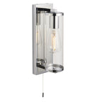 94074 Bathroom 1 Light Wall Light Chrome Plate & Clear Glass
