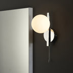 94080 Bathroom 1 Light Wall Light Chrome Plate & Matt Opal Glass