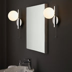 94080 Bathroom 1 Light Wall Light Chrome Plate & Matt Opal Glass