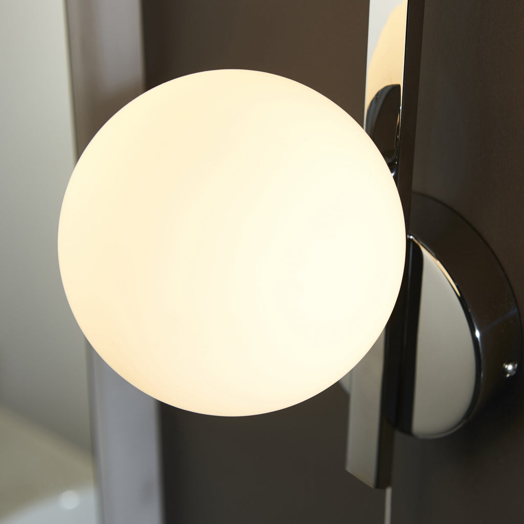 94080 Bathroom 1 Light Wall Light Chrome Plate & Matt Opal Glass