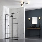 94081 Bathroom 1 Light Wall Light Matt Black & Matt Opal Glass