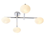 95008 Bathroom 4 Light Semi Flush Ceiling Light Chrome Plate & Matt Opal Glass