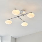 95008 Bathroom 4 Light Semi Flush Ceiling Light Chrome Plate & Matt Opal Glass
