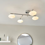 95008 Bathroom 4 Light Semi Flush Ceiling Light Chrome Plate & Matt Opal Glass