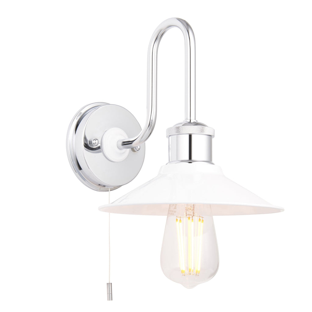 95508 Bathroom 1 Light Wall Light Chrome Plate & Gloss White