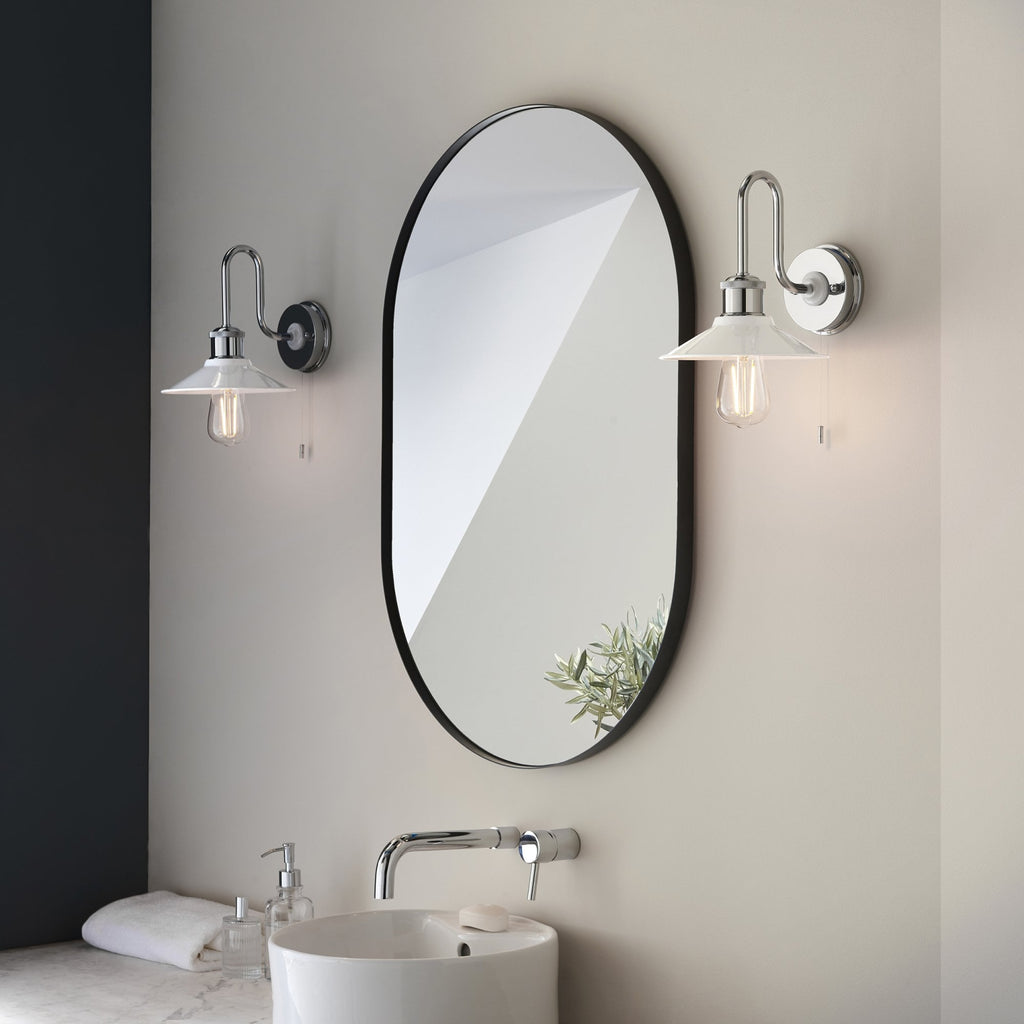 95508 Bathroom 1 Light Wall Light Chrome Plate & Gloss White