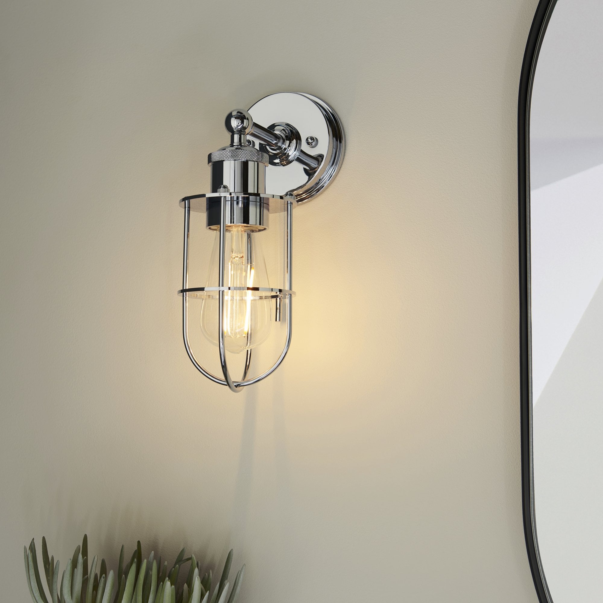 95509 Bathroom 1 Light Wall Light Chrome Plate