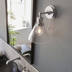 95513 Bathroom 1 Light Wall Light Chrome Plate & Clear Glass