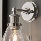 95513 Bathroom 1 Light Wall Light Chrome Plate & Clear Glass