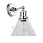 95513 Bathroom 1 Light Wall Light Chrome Plate & Clear Glass