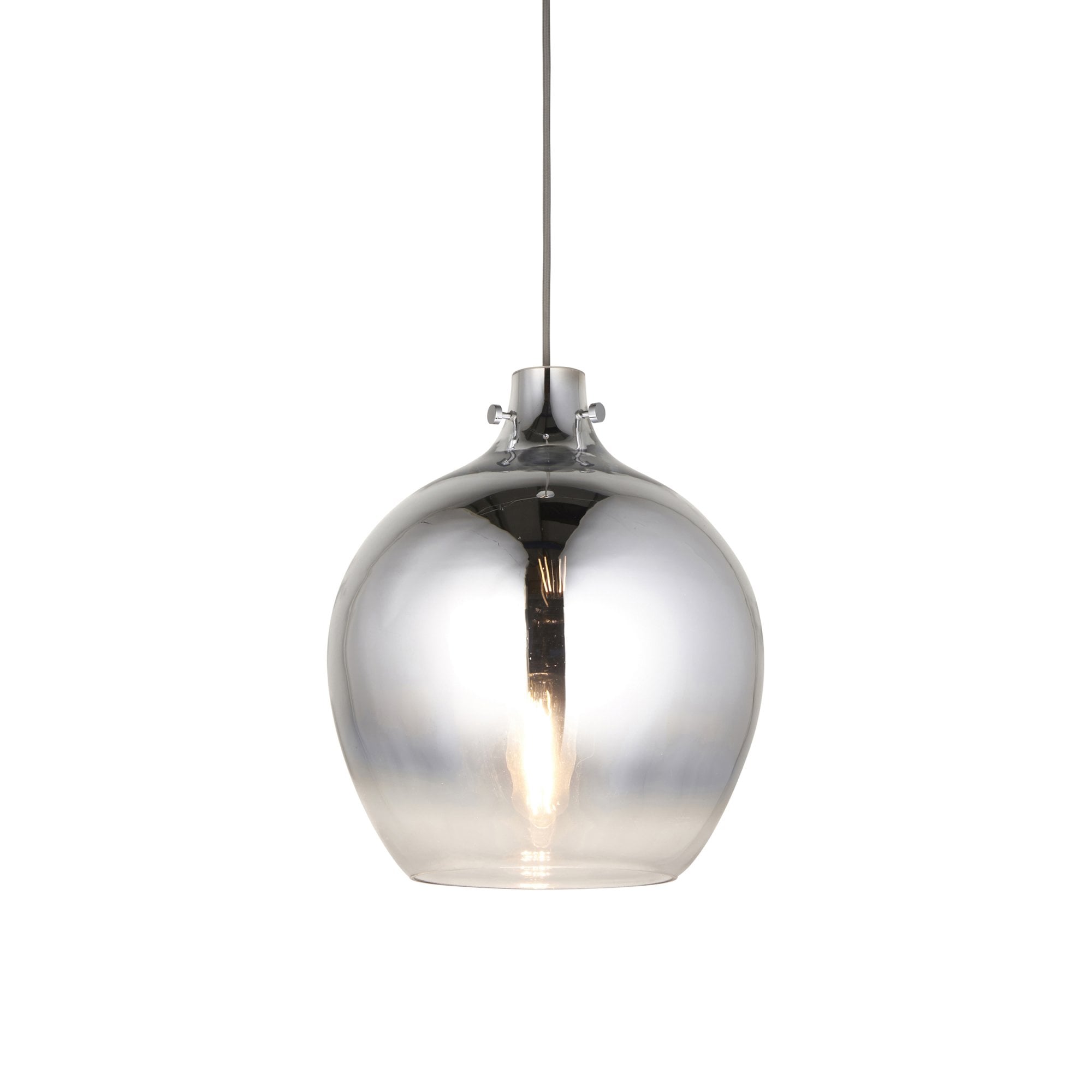 96442 1 Light Pendant Chrome Ombre Glass & Chrome Plate (S)
