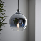 96442 1 Light Pendant Chrome Ombre Glass & Chrome Plate (S)