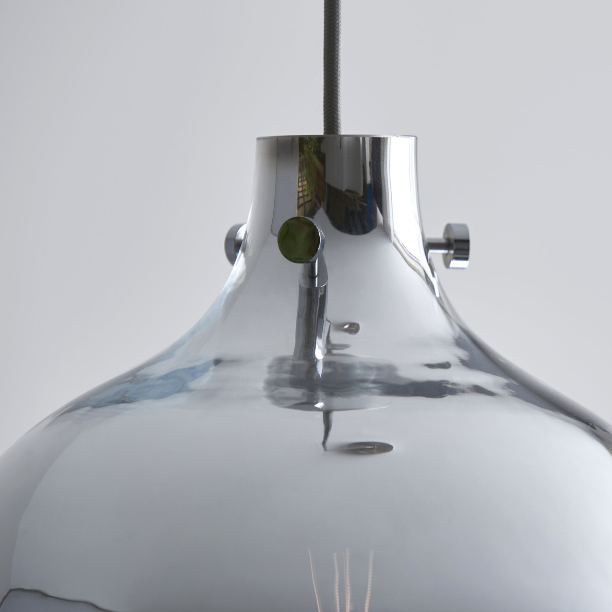 96442 1 Light Pendant Chrome Ombre Glass & Chrome Plate (S)