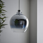96442 1 Light Pendant Chrome Ombre Glass & Chrome Plate (S)