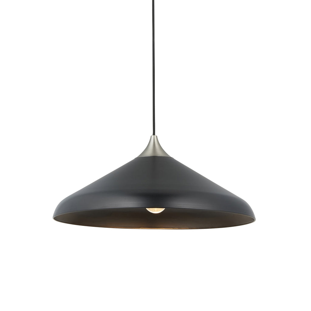 96560 1 Light Pendant Matt Black & Matt Nickel Plate