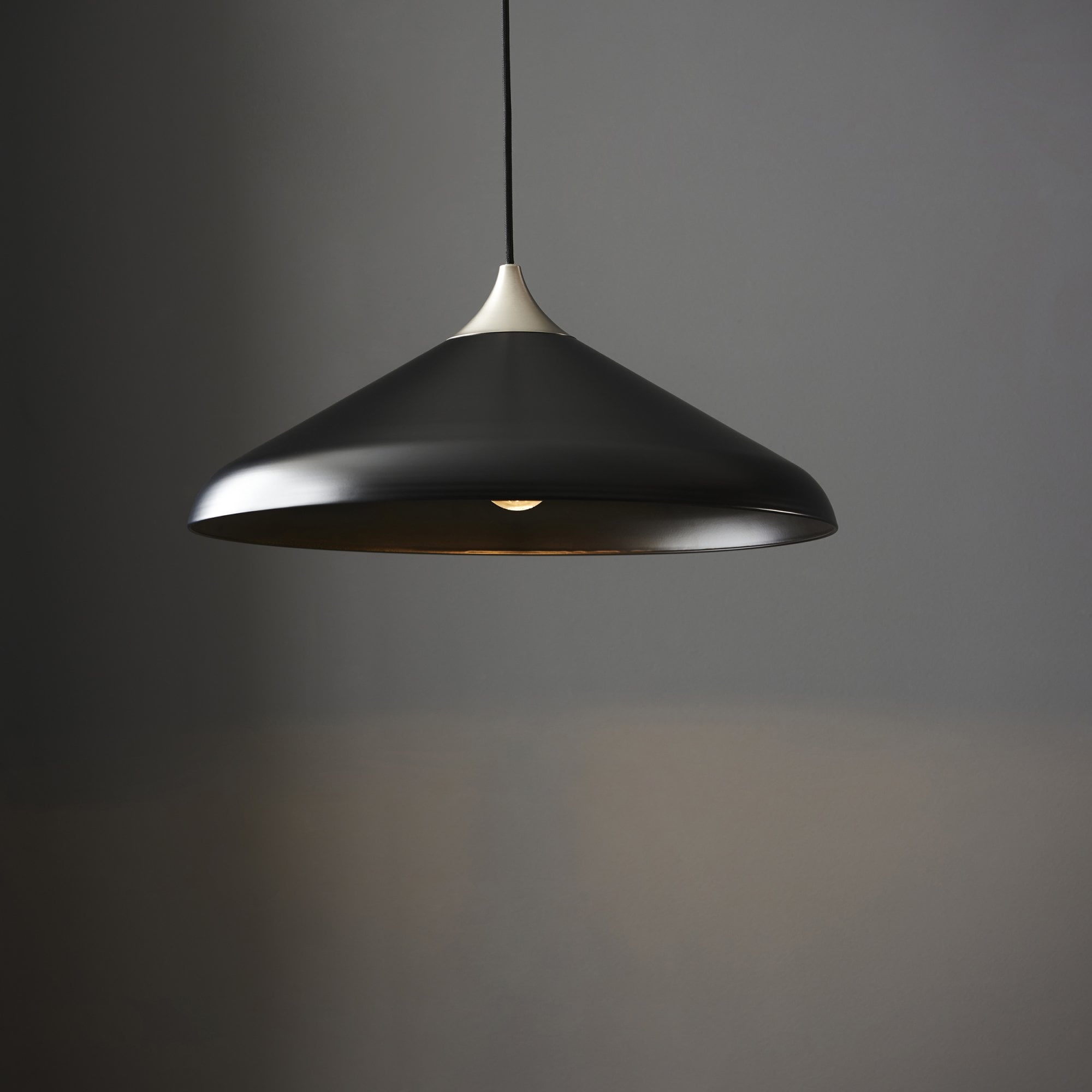 96560 1 Light Pendant Matt Black & Matt Nickel Plate