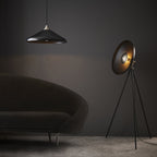 96560 1 Light Pendant Matt Black & Matt Nickel Plate