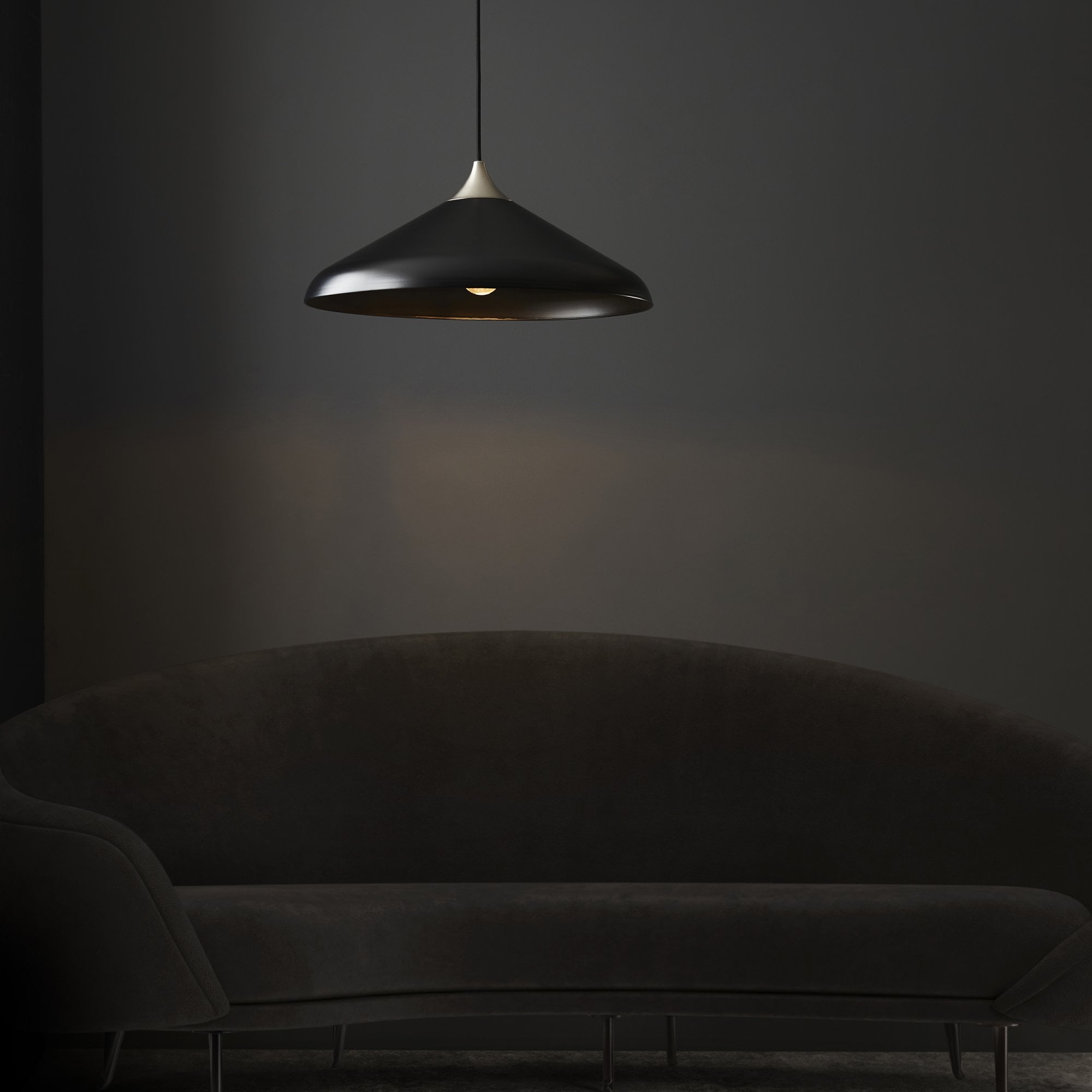 96560 1 Light Pendant Matt Black & Matt Nickel Plate