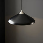 96560 1 Light Pendant Matt Black & Matt Nickel Plate