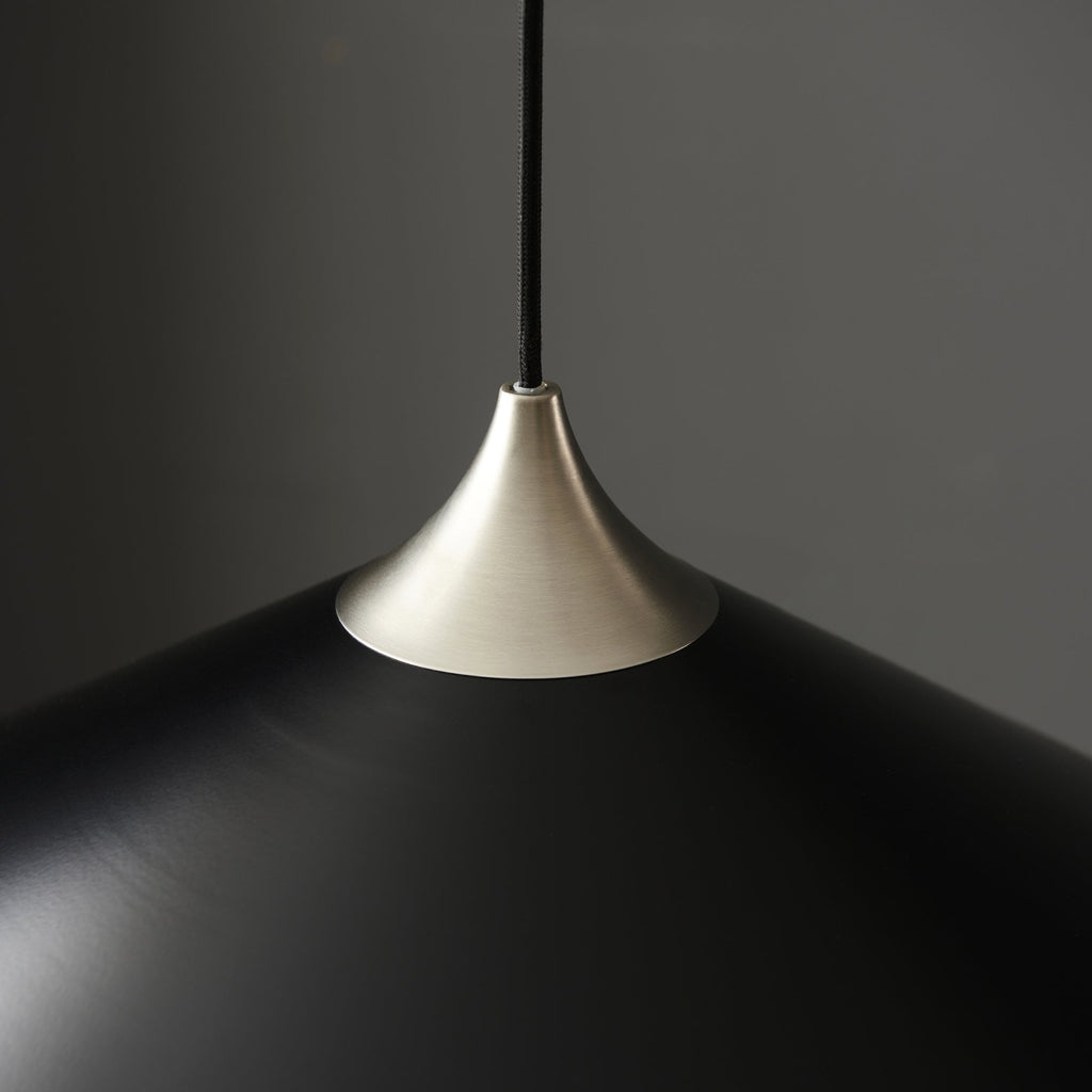 96560 1 Light Pendant Matt Black & Matt Nickel Plate