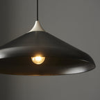 96560 1 Light Pendant Matt Black & Matt Nickel Plate