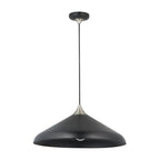 96560 1 Light Pendant Matt Black & Matt Nickel Plate
