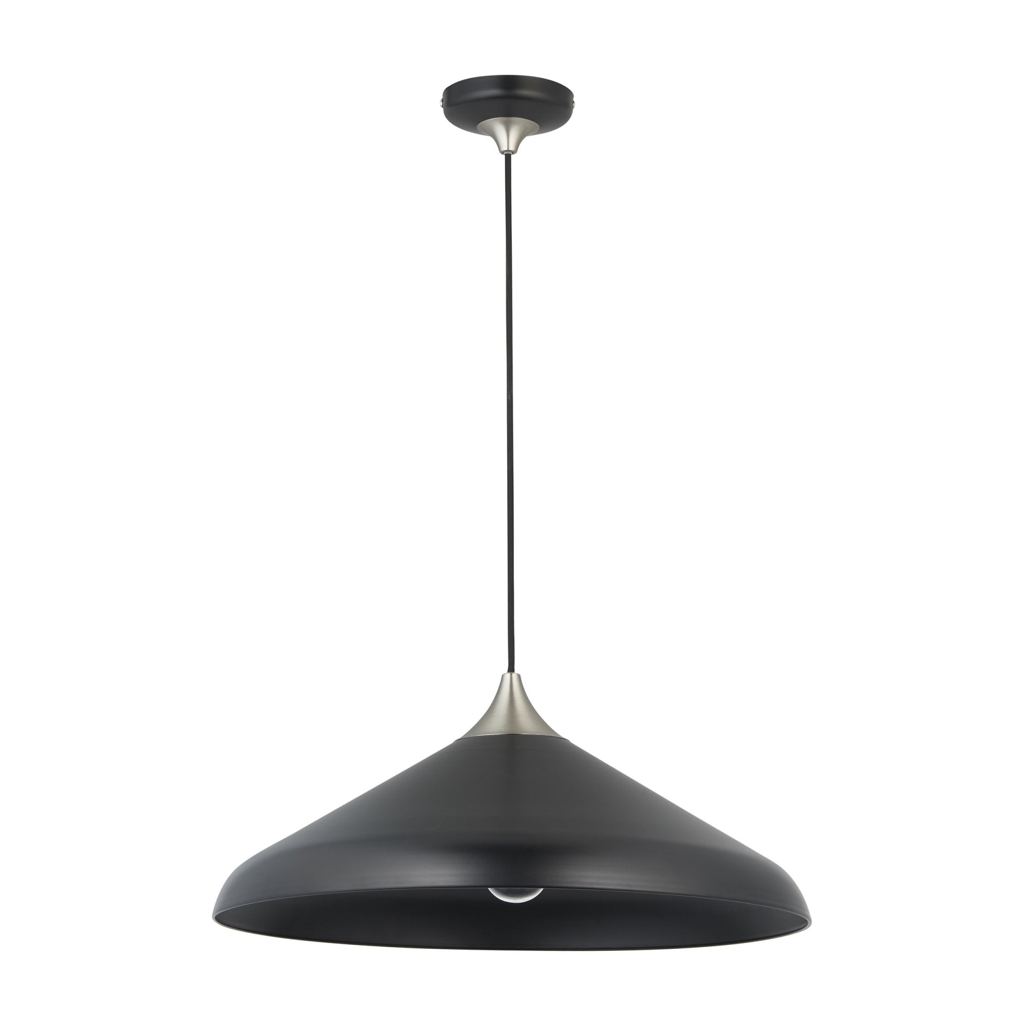 96560 1 Light Pendant Matt Black & Matt Nickel Plate