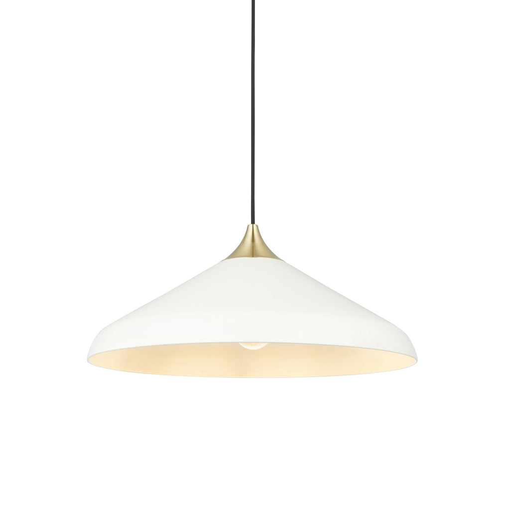 96561 1 Light Pendant Warm White & Brushed Brass Plate