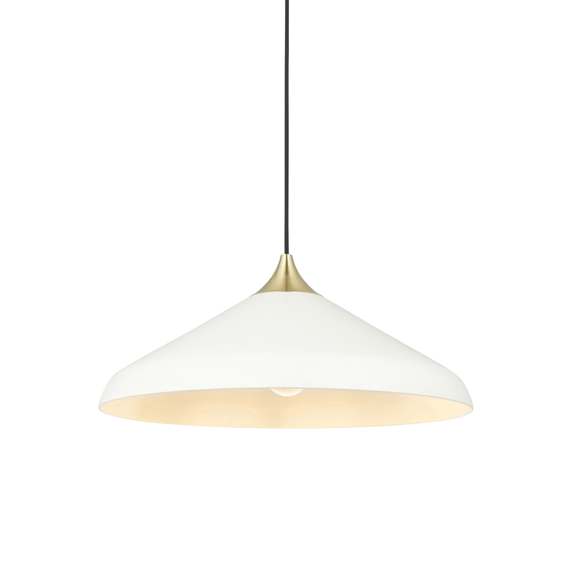96561 1 Light Pendant Warm White & Brushed Brass Plate